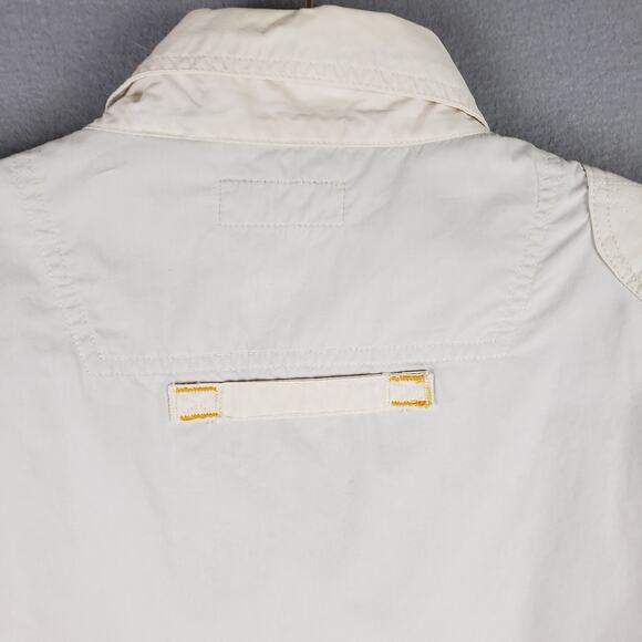 R&R Outdoors Men's L Vented Button Up White Cotton Fishing Gorpcore Utility Hike - Picture 11 of 11